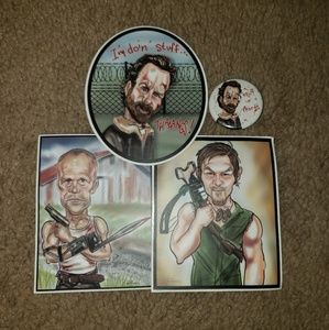 Walking Dead Stickers & Pin